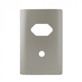 Placa p/ 1 Tomada + Furo 4x2 - Novara Aço Placa p/ 1 Tomada + Furo 4x2 - Novara Aço